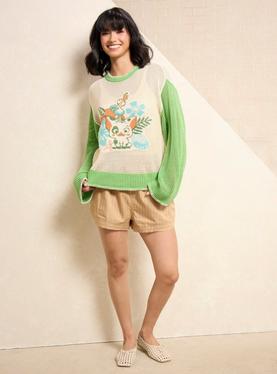 Disney Moana Pua & Hei Hei Open Knit Sweater, , hi-res